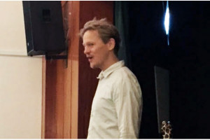 Skuespiller Thure Lindhardt på besøg